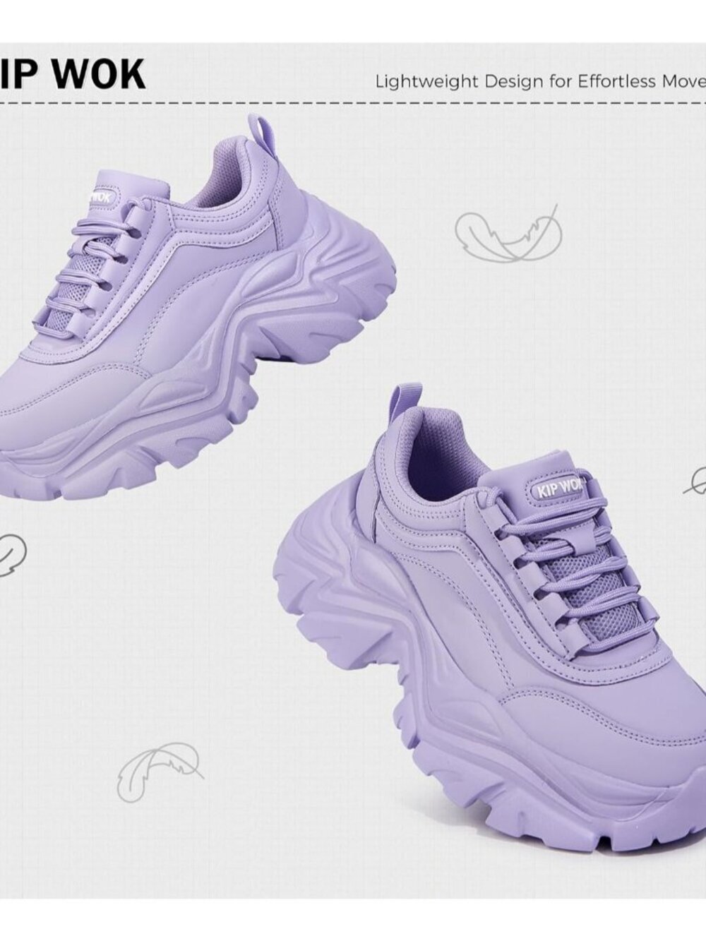 Women's Purple Leather Fashion Platform Comfortable Wedge Walking Sneakers Shoes - Picture 7 of 7